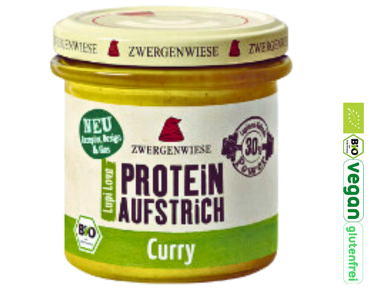 Zwergenwiese Protein Streich Curry 135g|Protein Aufstrich|Fitness Streich|Veganer Streich