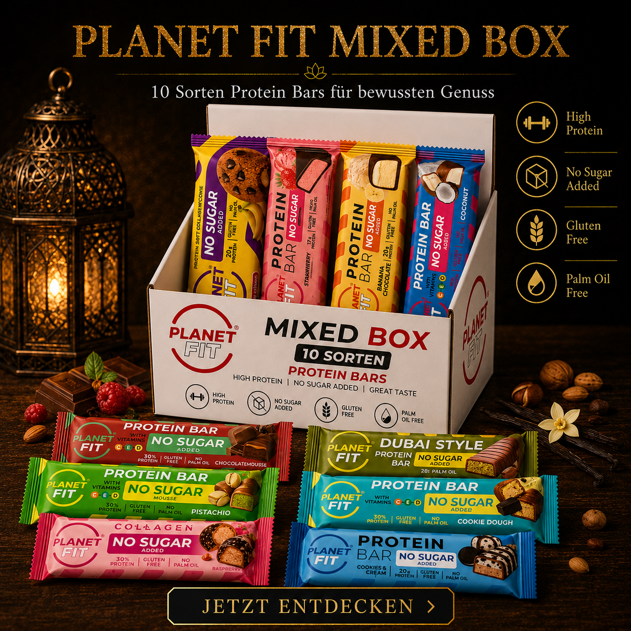 Gemischte Protein Riegel Box| 10 gemischte Protein Riegel