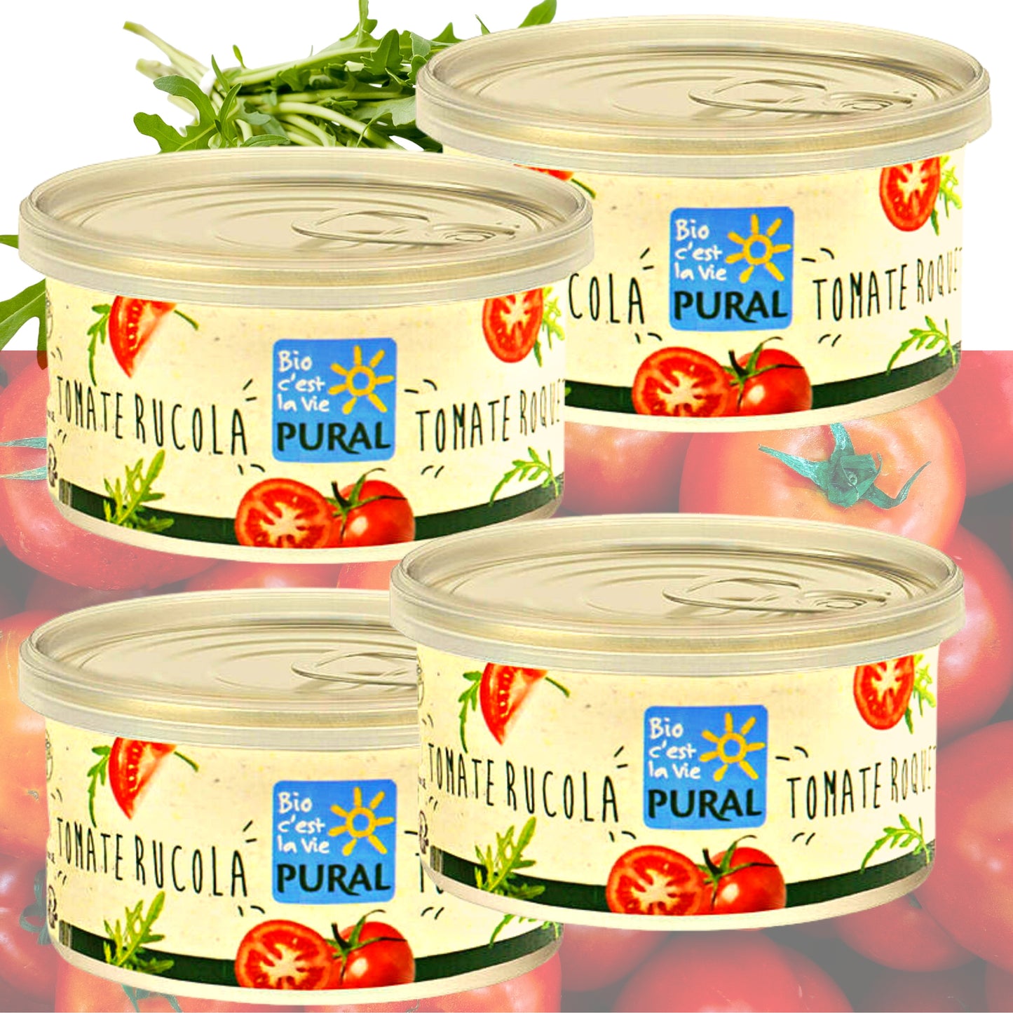 Pural Streich - Bio Tomate Rucola| Pflanzlicher Streich| Bio&Veganer Brotaufstrich| Pural Bio Aufstrich| Gesunder Brotaufstrich| Veganer Streich