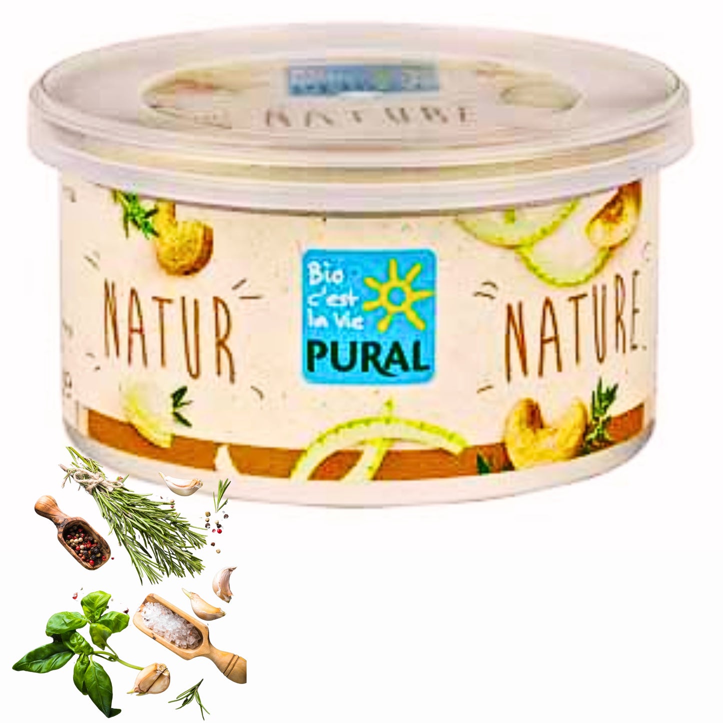 Pural Streich - Natur 125g| Veganer Brotaufstrich| Bio streich| Pural Aufstrich| Natur Brotaufstrich|