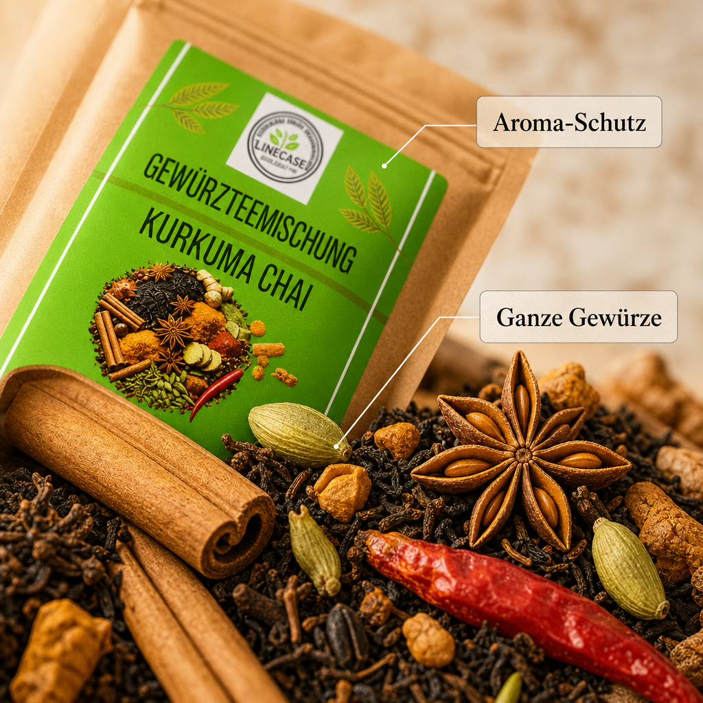 Linecase Gewürzteemischung -  Kurkuma Chai Tee - loser Tee