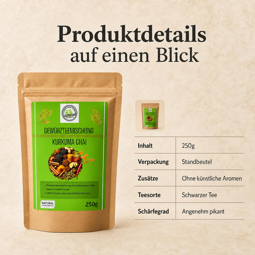 Linecase Gewürzteemischung -  Kurkuma Chai Tee - loser Tee