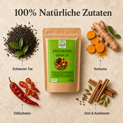 Linecase Gewürzteemischung -  Kurkuma Chai Tee - loser Tee