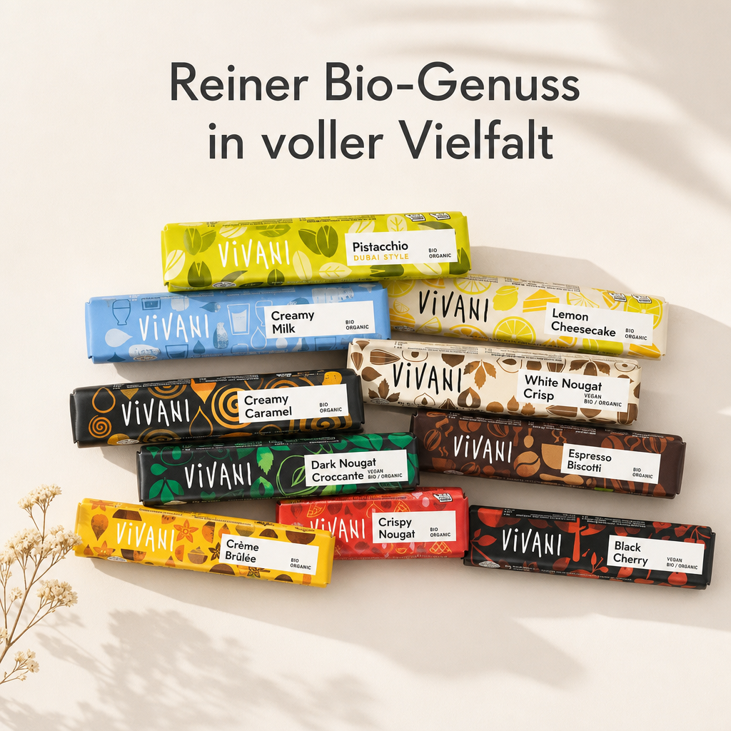 Vivani Schokoriegel gemischt| neun verschiedene Bio Riegel