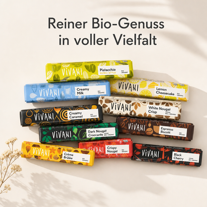 Vivani Schokoriegel gemischt| neun verschiedene Bio Riegel