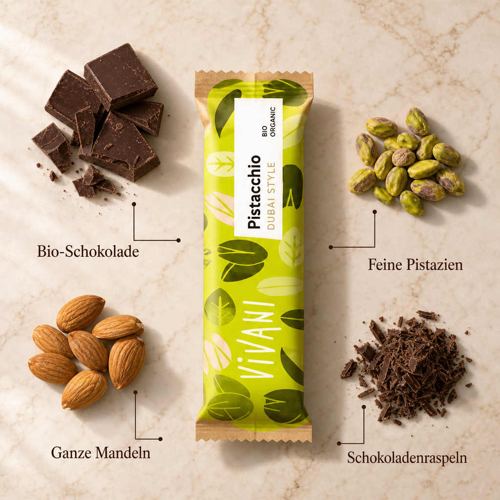 Vivani - Dubai Style Pistacchio Schokoladenriegel 40g