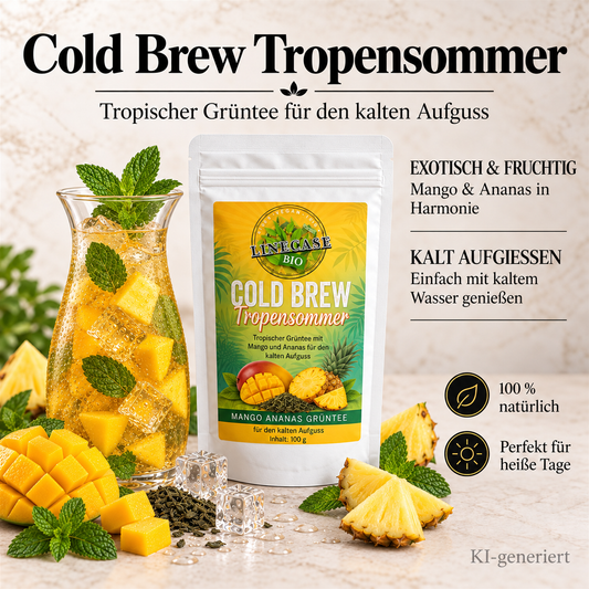 Cold Brew Tee Tropensommer| Mango Ananas Grüntee 100g| loser Grüntee