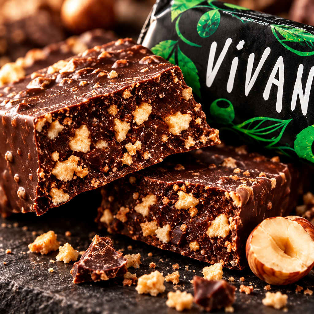 Vivani - Dark Nougat Croccante Schokoriegel  35g
