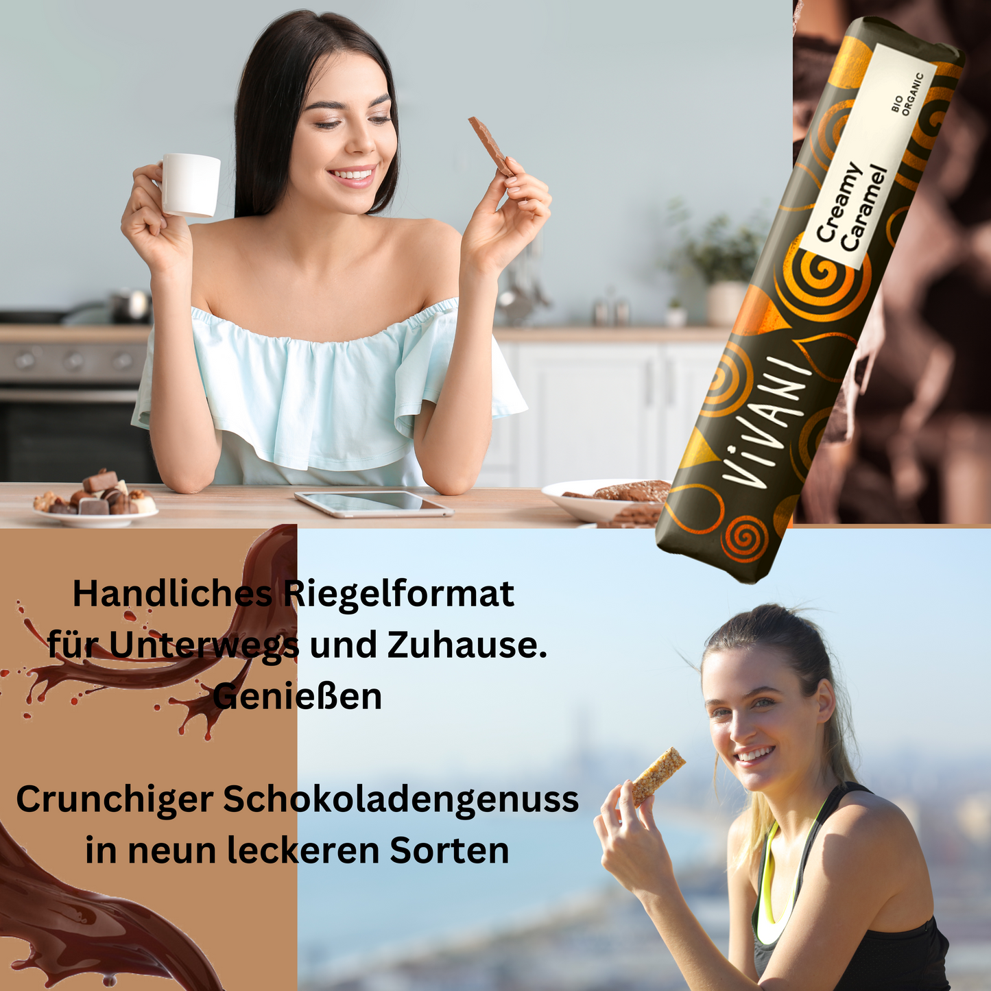 Vivani - Creamy Caramel 9x40g | Bio Schokoladen Riegel| Schokoladen Riegel| Vivani| Schokoladen Box