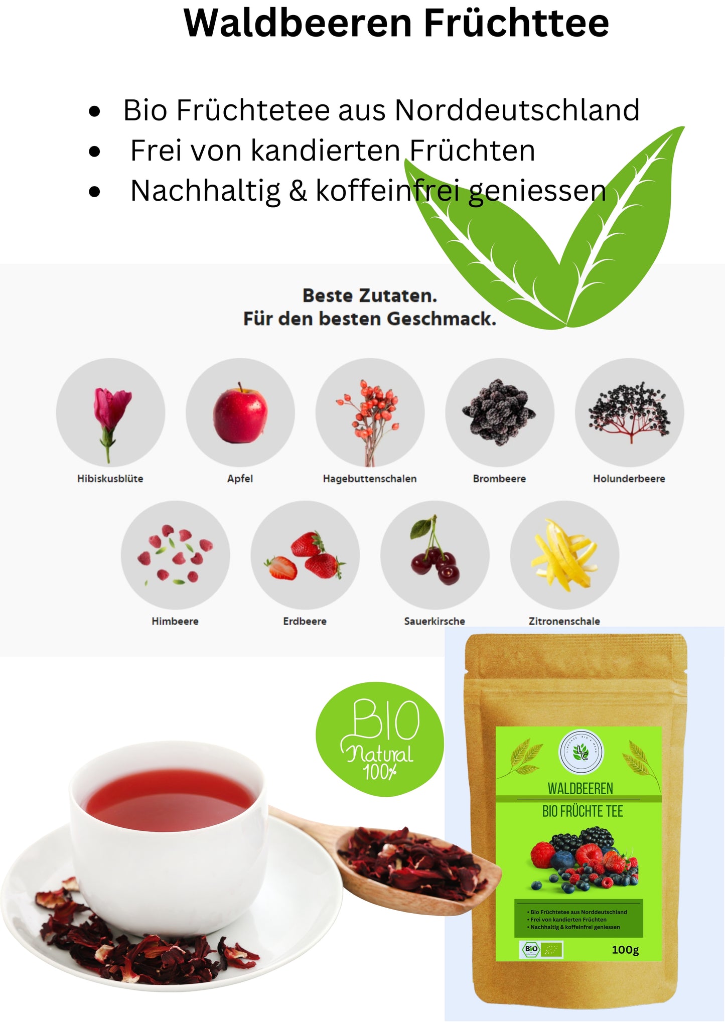 Linecase Tee Set 3x100g| Grüner Tee| Entspannungstee| Früchtetee| Aromatisierter Tee| Ingwer Tee| Matcha