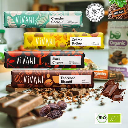 Vivani Schokoriegel gemischt| neun verschiedene Bio Riegel