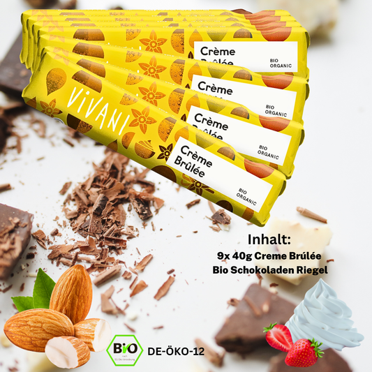 Vivani - Creme Brúlée Schokoladenriegel 40g