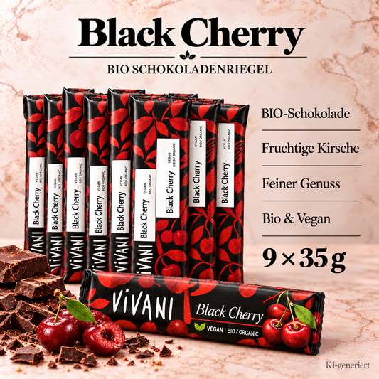 Vivani - Black Cherry Schokoladenriegel 35g