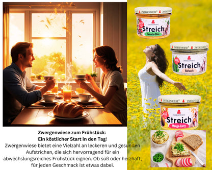 Zwergenwiese Brotaufstrich Set 2x180g| Mango Curry + Paprika Chili| Veganer Streich| Brotaufstrich