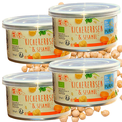 Pural Streich - Kichererbsen & Sesamöl 125g| Pural Streich| Bio&Veganer Aufstrich| Brotaufstrich| Veganer Streich| Tomaten Streich| Bio Aufstrich