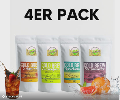 Cold Brew Probier Set 4 Sorten| Teeset 4x 100g Früchtetee Set