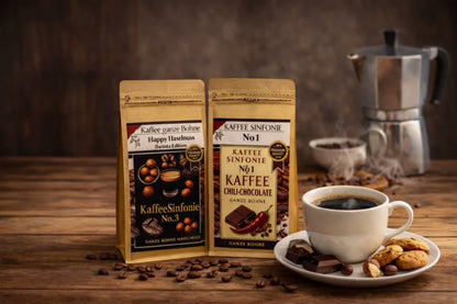 Kaffee Bohnen Set Kaffee ganze Bohne| 2x250g Haselnuss+Chili Schokoladen Kaffee| Arabica Kaffee