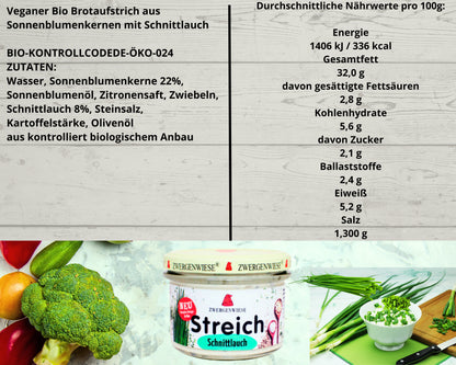 Zwergenwiese Schnittlauch Brotaufstrich| Bio&Vegan Streich| Zwergen Streich| Zwergenwiese| Veganer Streich